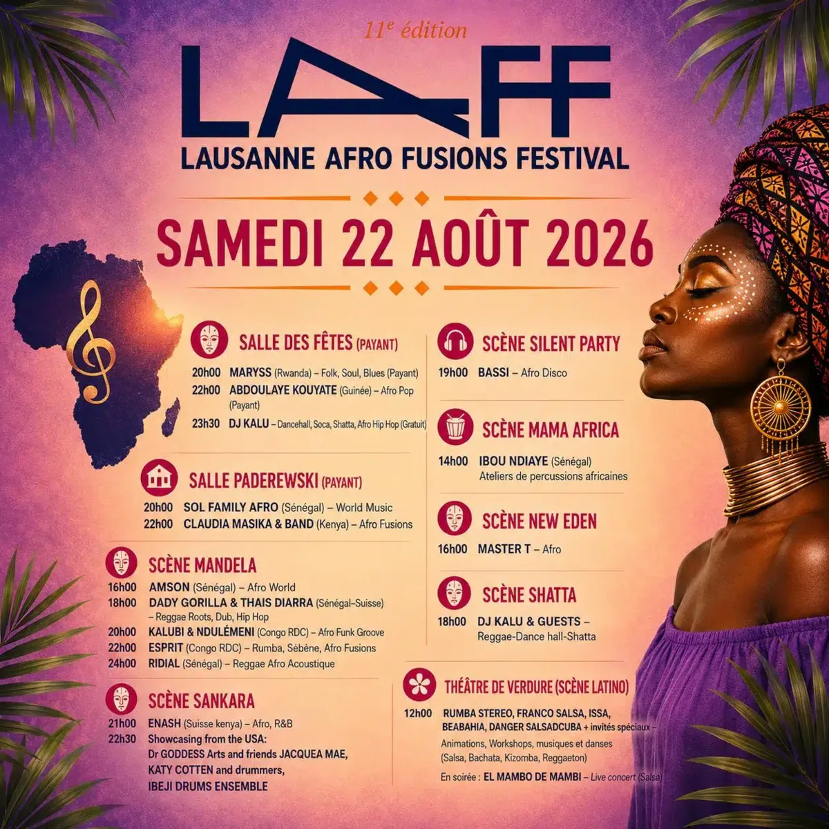 Programme LAFF 2026 — Samedi 22 août